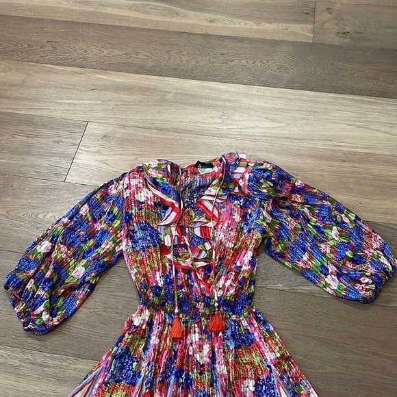 Diane Freis Vintage Floral Printed Midi Dress Size Medium